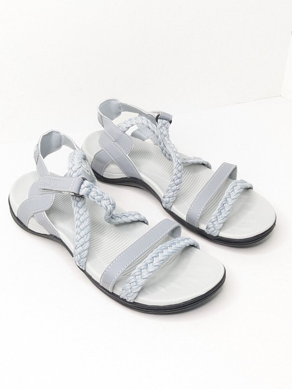 UBFEN Strappy Braided Sandals Grey Women's 11 (EU 41)